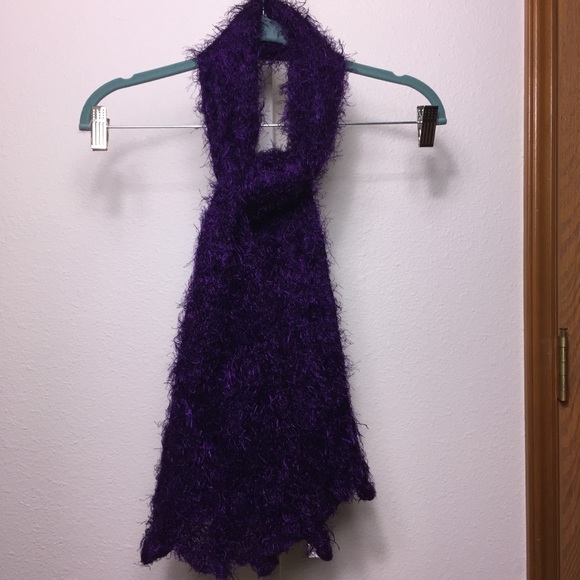 Fluffy Knit Scarf Convertible To Sleeveless Dress - Picture 7 of 8